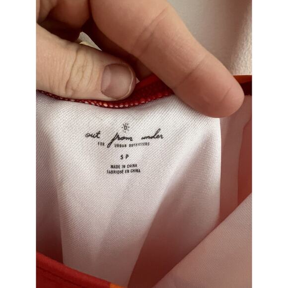 Out From Under Urban Outfitters Swimsuit Orange Striped Cutout Bow, Sz SP - Picture 2 of 9